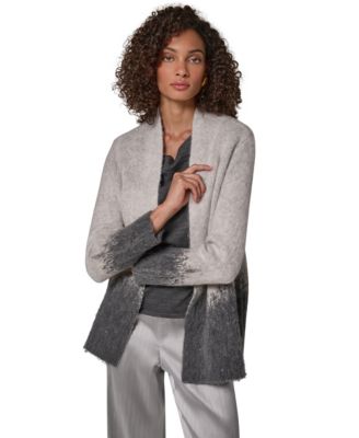 Women's Oversized Open-Front Ombre Cardigan Sweater