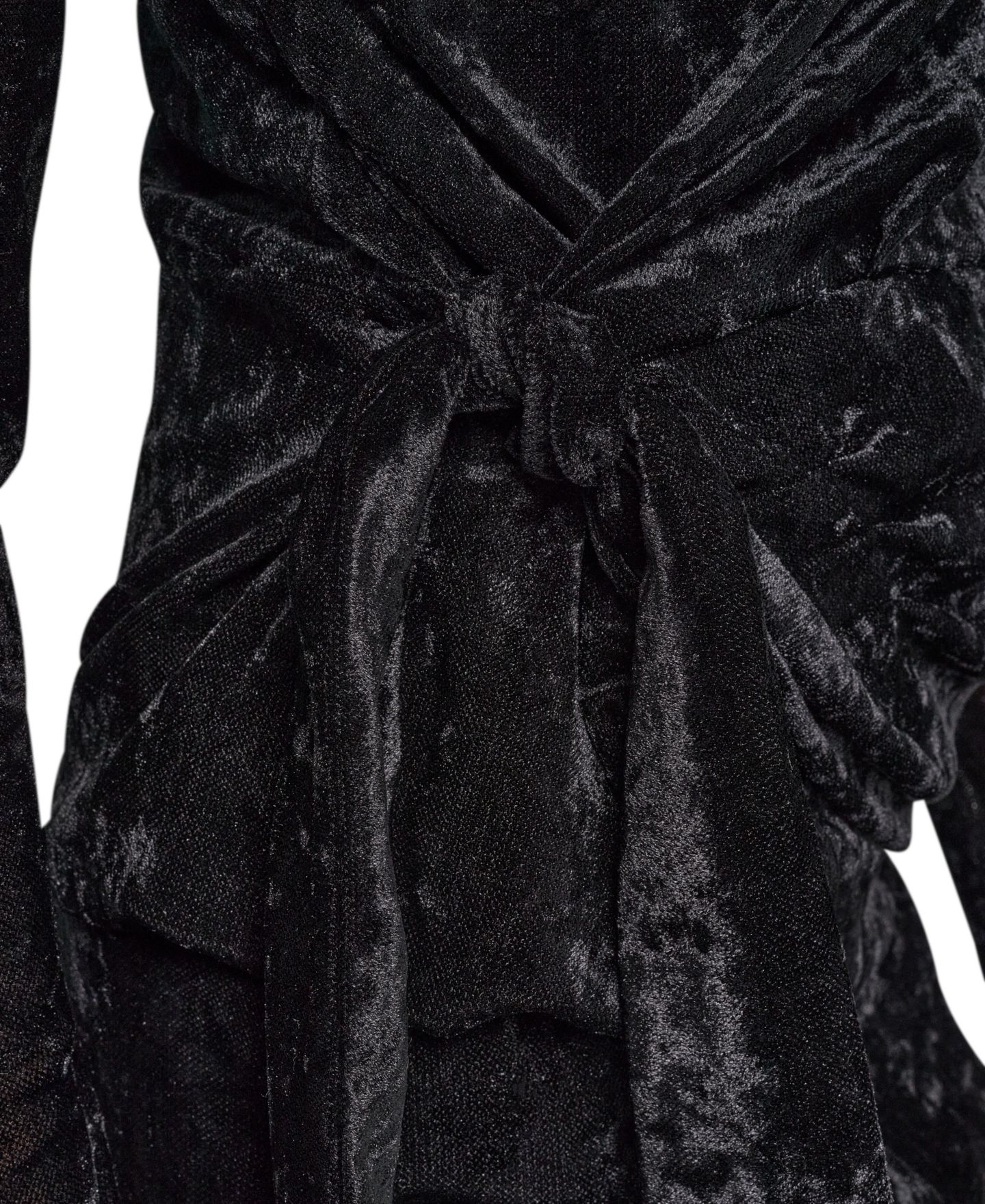 Женский бархатный топ Donna Karan New York с запахом и длинным рукавом, цвет: Чёрный — фото 5