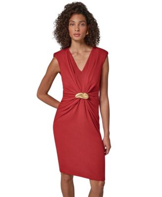 Women's V-Neck Sleeveless Knee-Length Sheath Dress