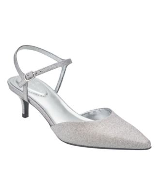Women's Rose Ankle Strap Kitten Heel Pumps