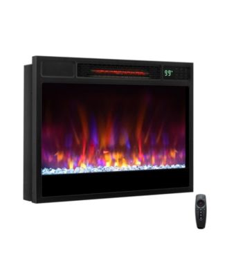 23" 1500W Recessed Electric Fireplace Insert, Infrared Quartz, 6 Flame Modes 5 Brightness