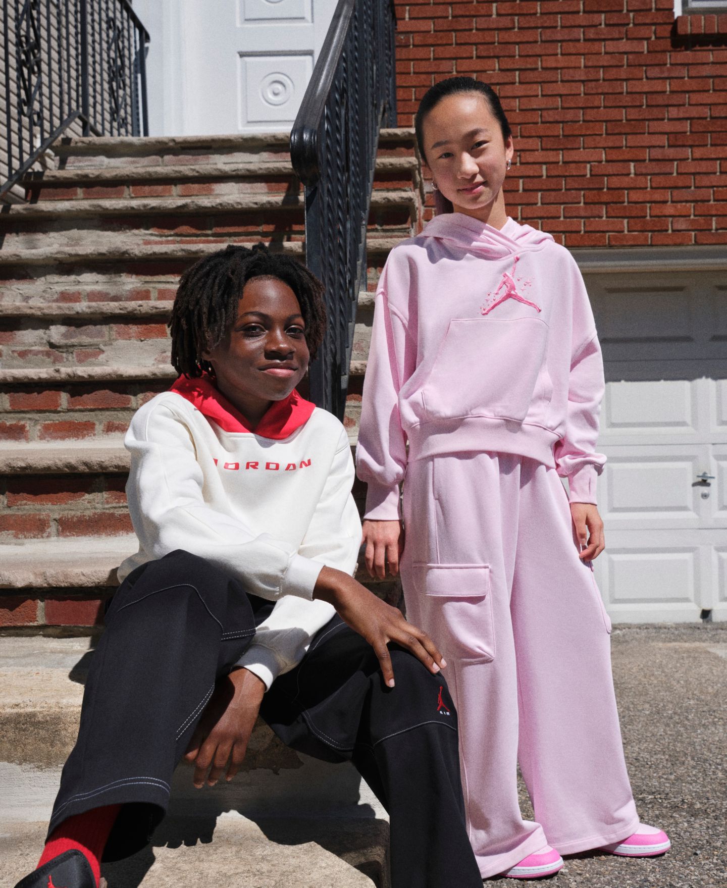 Детское флисовое худи Jordan Rebel Rose с длинным рукавом, 7-16, цвет: Розовый пенный — фото 5