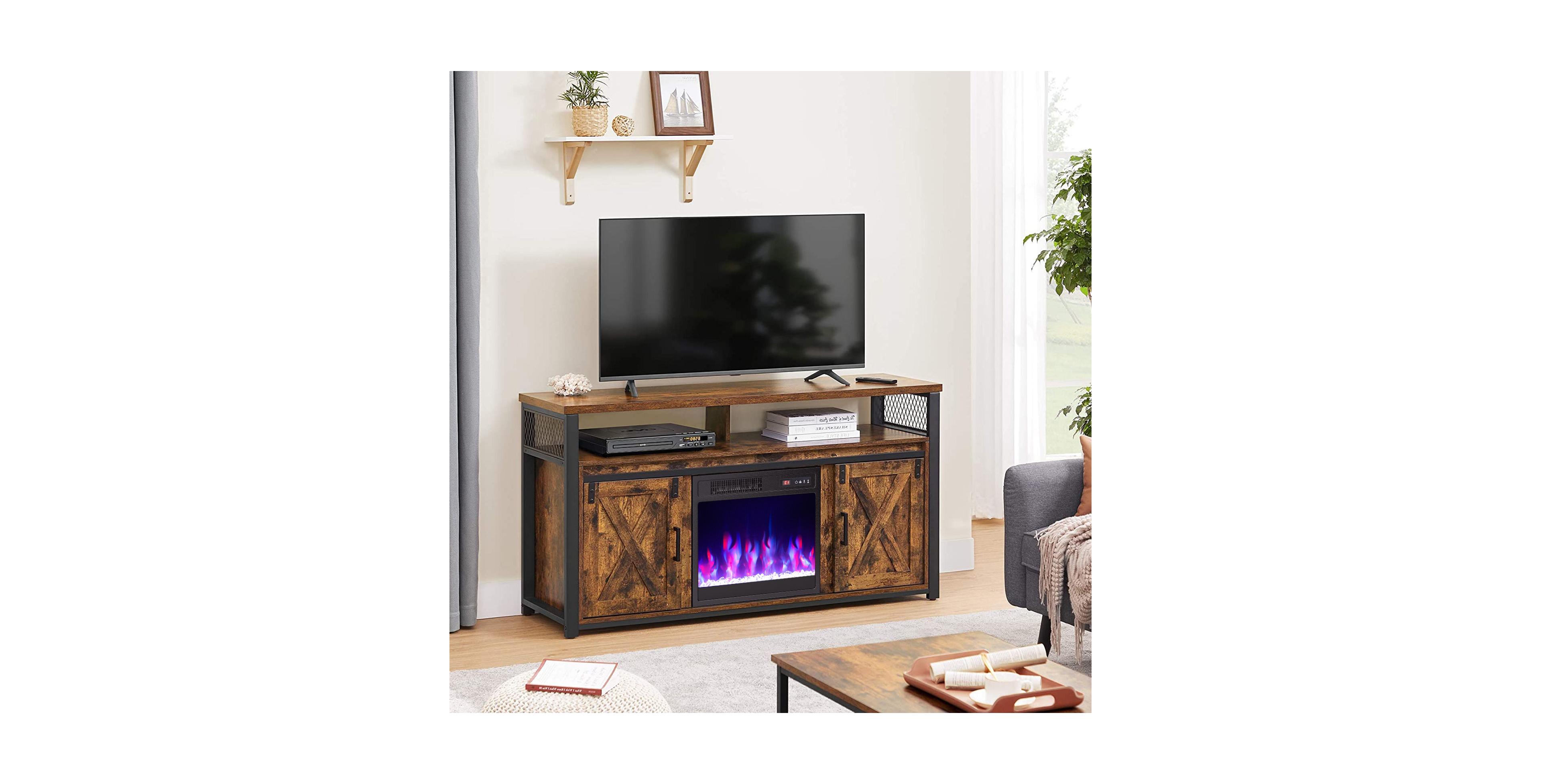Boyel Living 18" Electric Fireplace Insert Heater with Crystal, 3 Flame Colors 5 Brightness