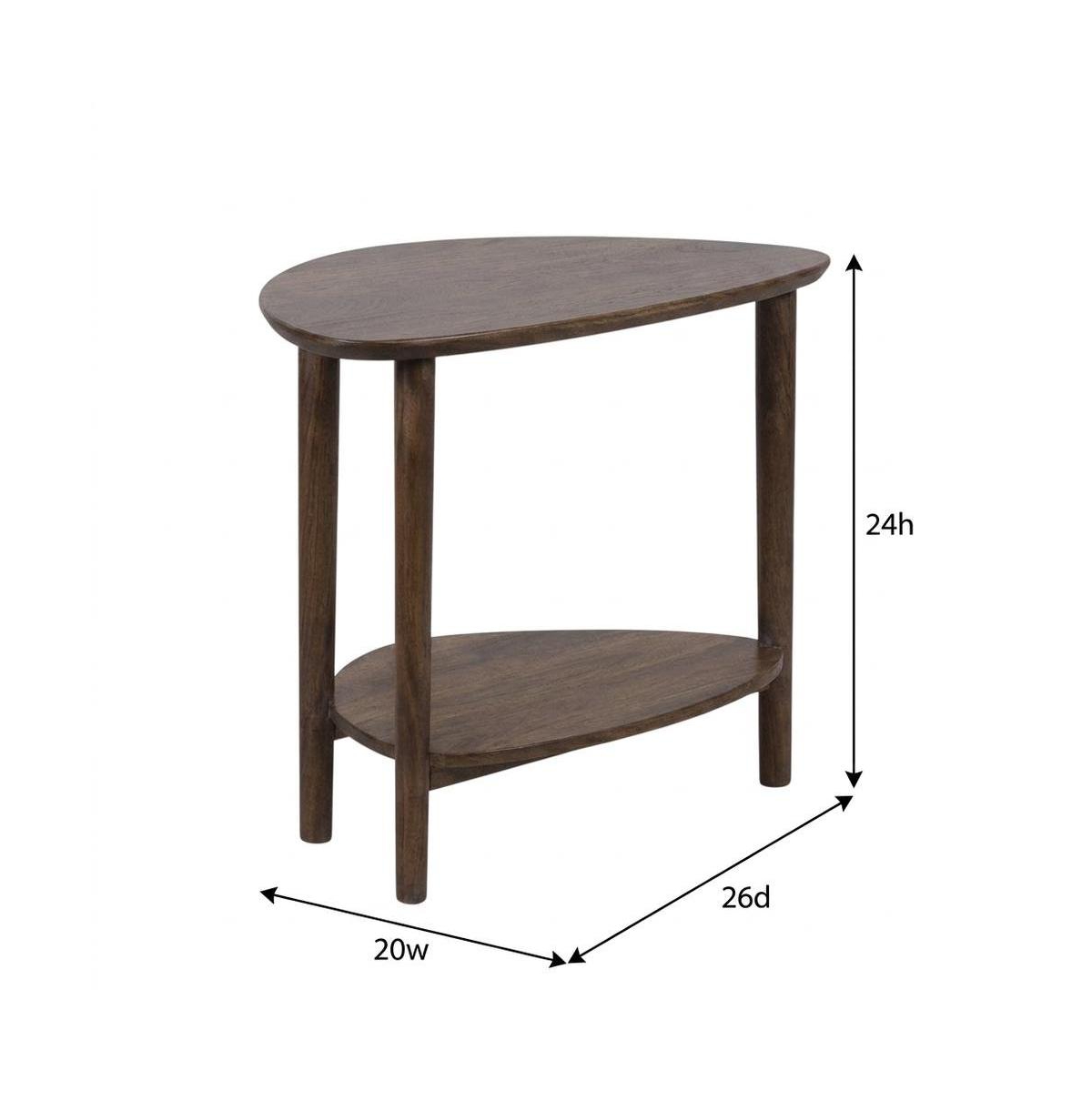 Starlight Canyon Home Solid Acacia Wood End Table with Lower Shelf and Rustic Farmhouse Style