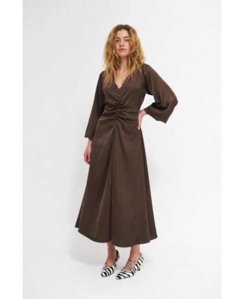 Женское платье CRAS Wrenlee Satin A-Line V-Neck Midi
