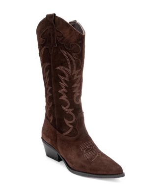 Matias Leather Western Block-Heel Boots