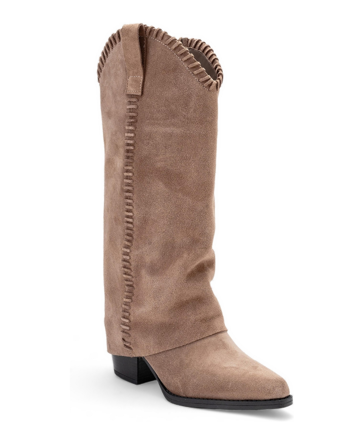 Forever & Always Shoes Women's Velin Western Pointed-Toe Block-Heel Leather Boots