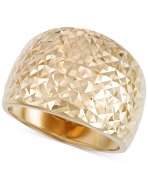 image of Italian Gold Textured Statement Ring in 14k Gold