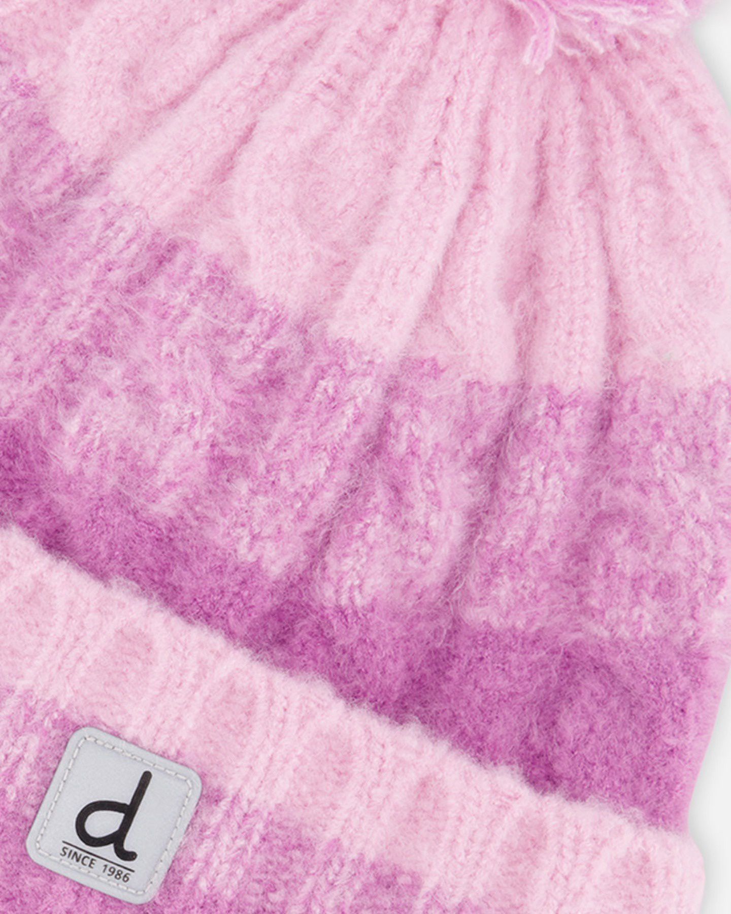 Шапка Deux par Deux Fleece-Lined Cable-Knit Pompom Beanie для девочек, цвет: Фиолетовый — фото 3