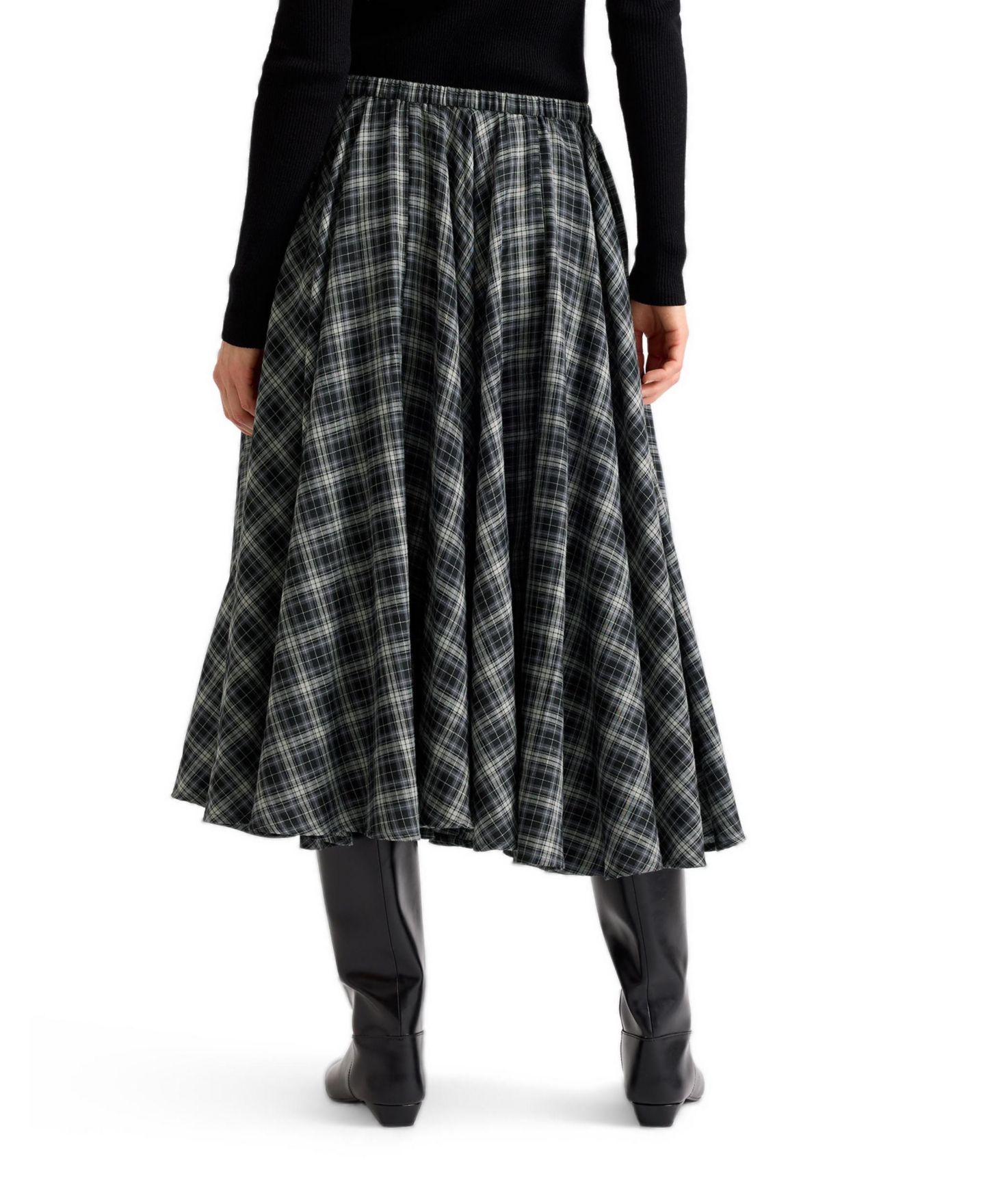Женская юбка Albaray Plaid A-Line High-Waisted, цвет: Серый — фото 6