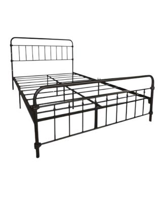 Metal Platform Bed Frame with Rounded Headboard and Footboard