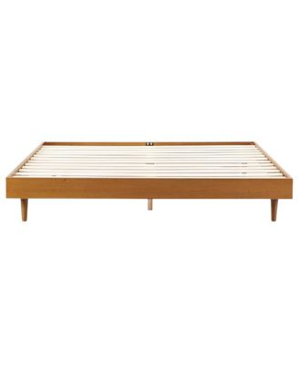 Mid-Century Modern Bed Frame with Platform Design for Bedroom