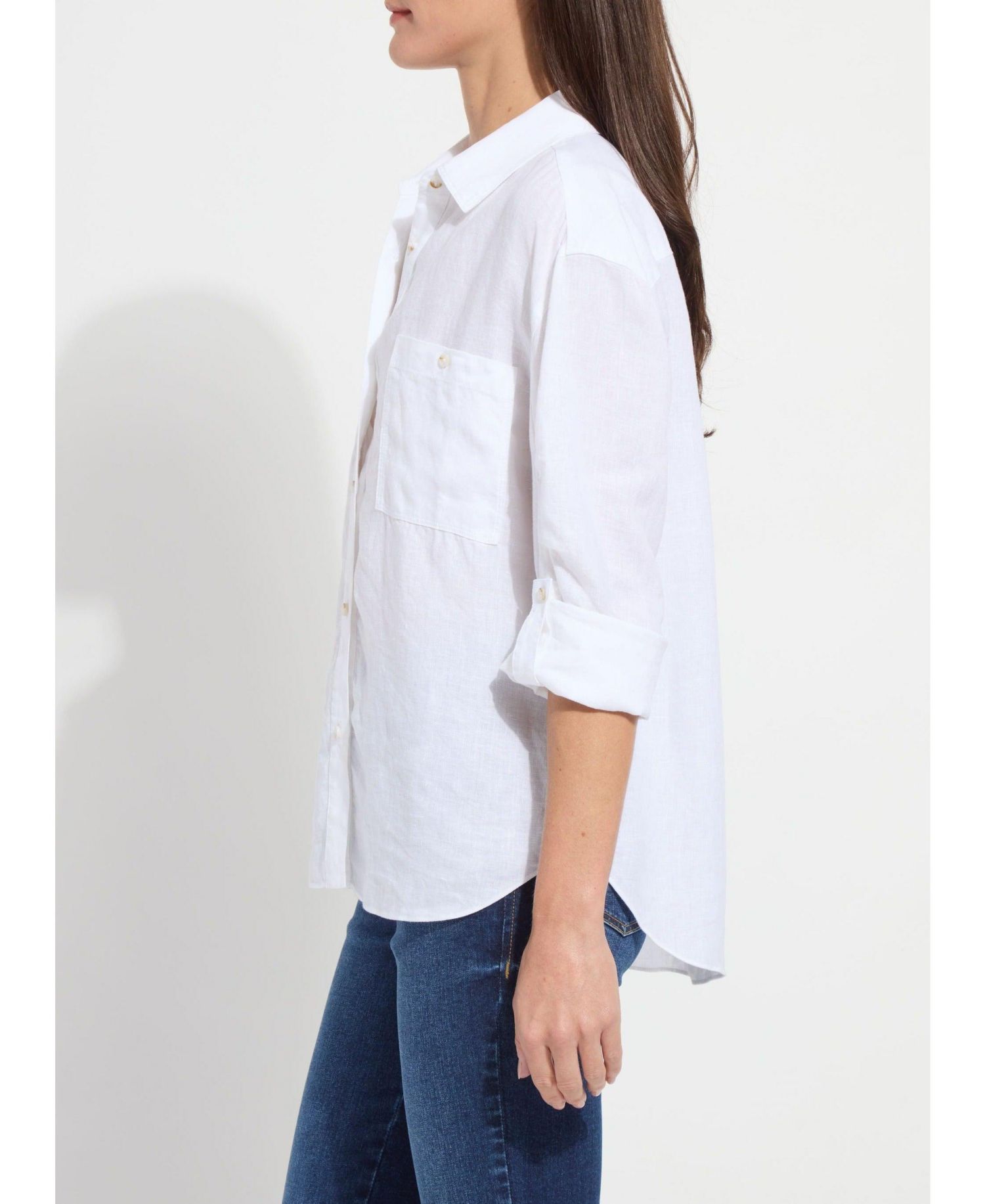Women's Rose Roll-Tab Linen Utility Shirt