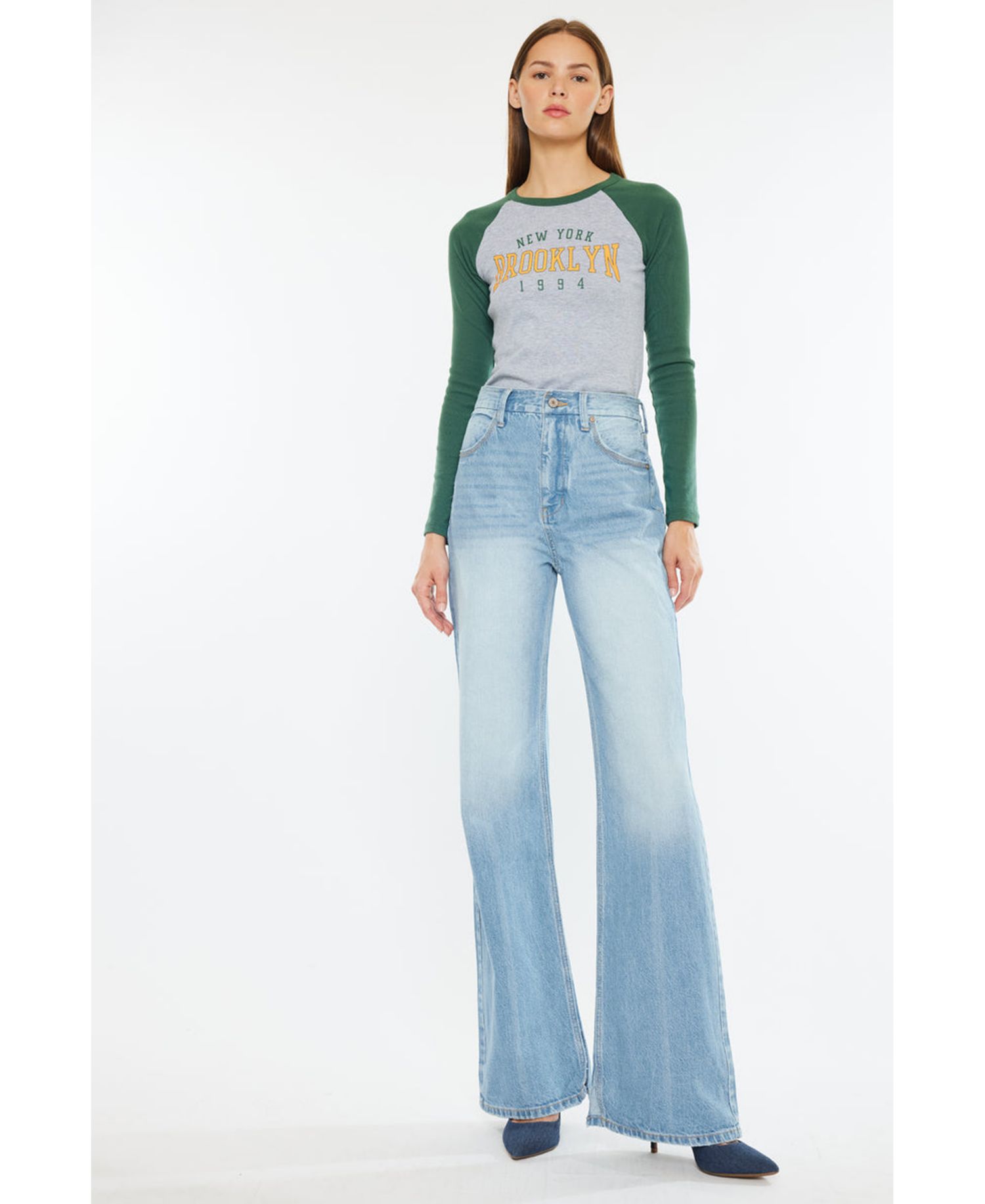 Women's Janna High-Rise Light-Wash Wide-Leg Jeans