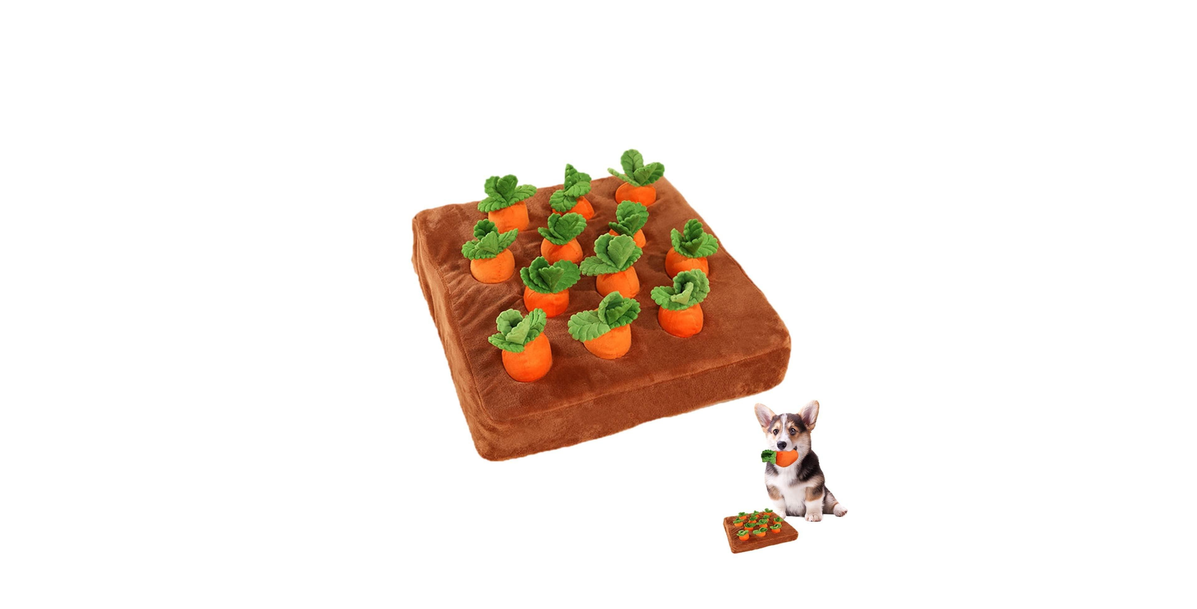 Magicorange Interactive Plush Dog Carrot Puzzle Feed Game Nosework Toy