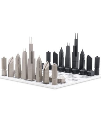 Chicago Stainless Steel and Marble 32-Piece Chess Set, Ages 12+