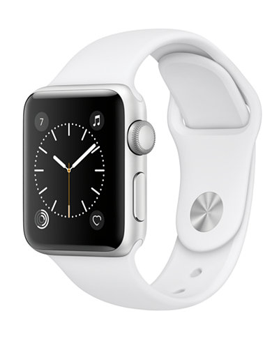 Apple Watch Series 2 38mm Silver-Tone Aluminum Case with White Sport Band