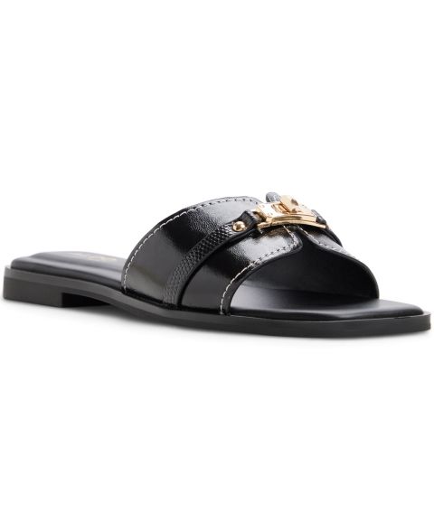Женские сандалии ALDO Francea Slip-On Flat, цвет: Чёрный блестящий