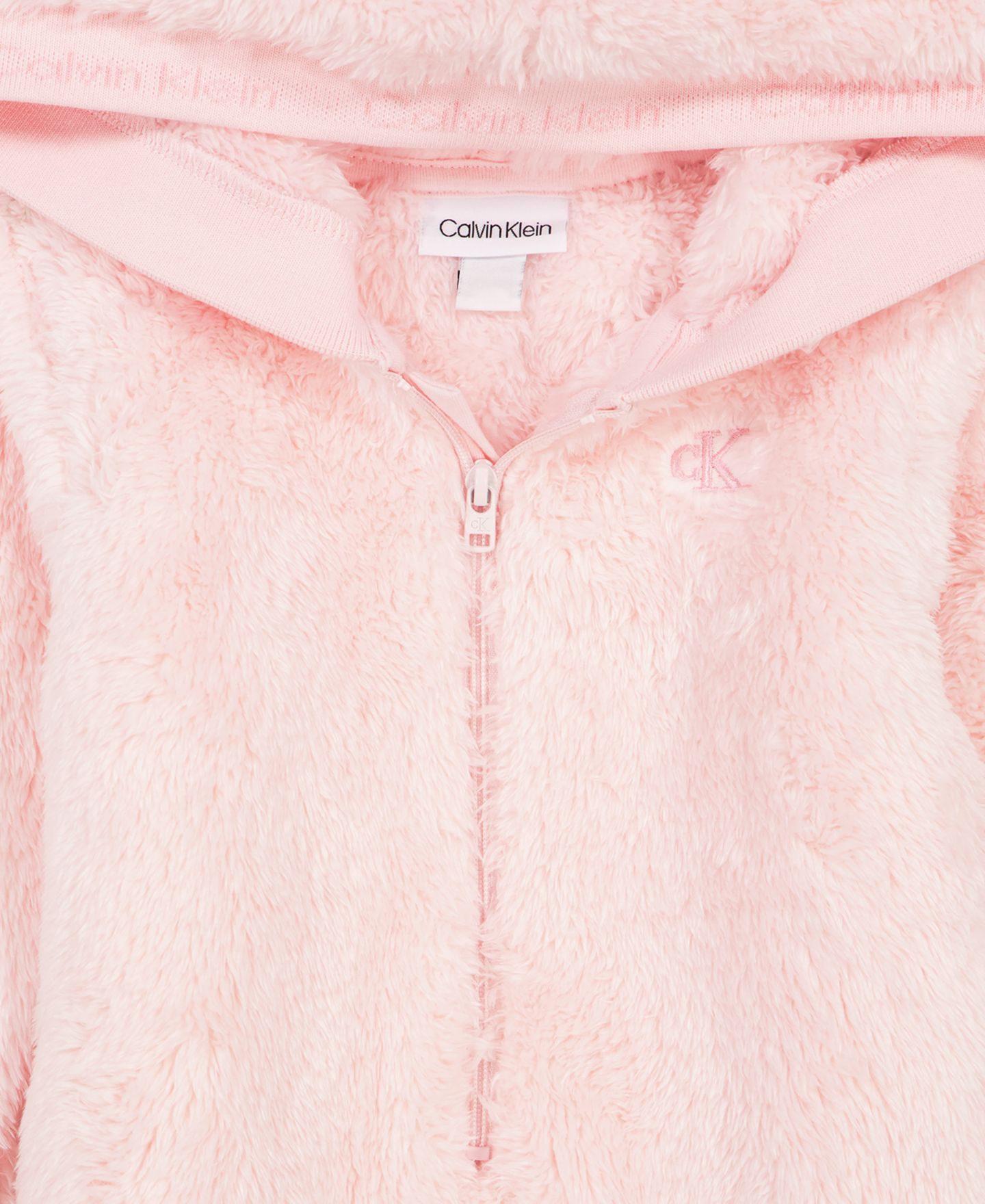 Комбинезон Calvin Klein Hooded Sherpa Long-Sleeve Coveralls для девочек-малышей, цвет: Розовый — фото 3