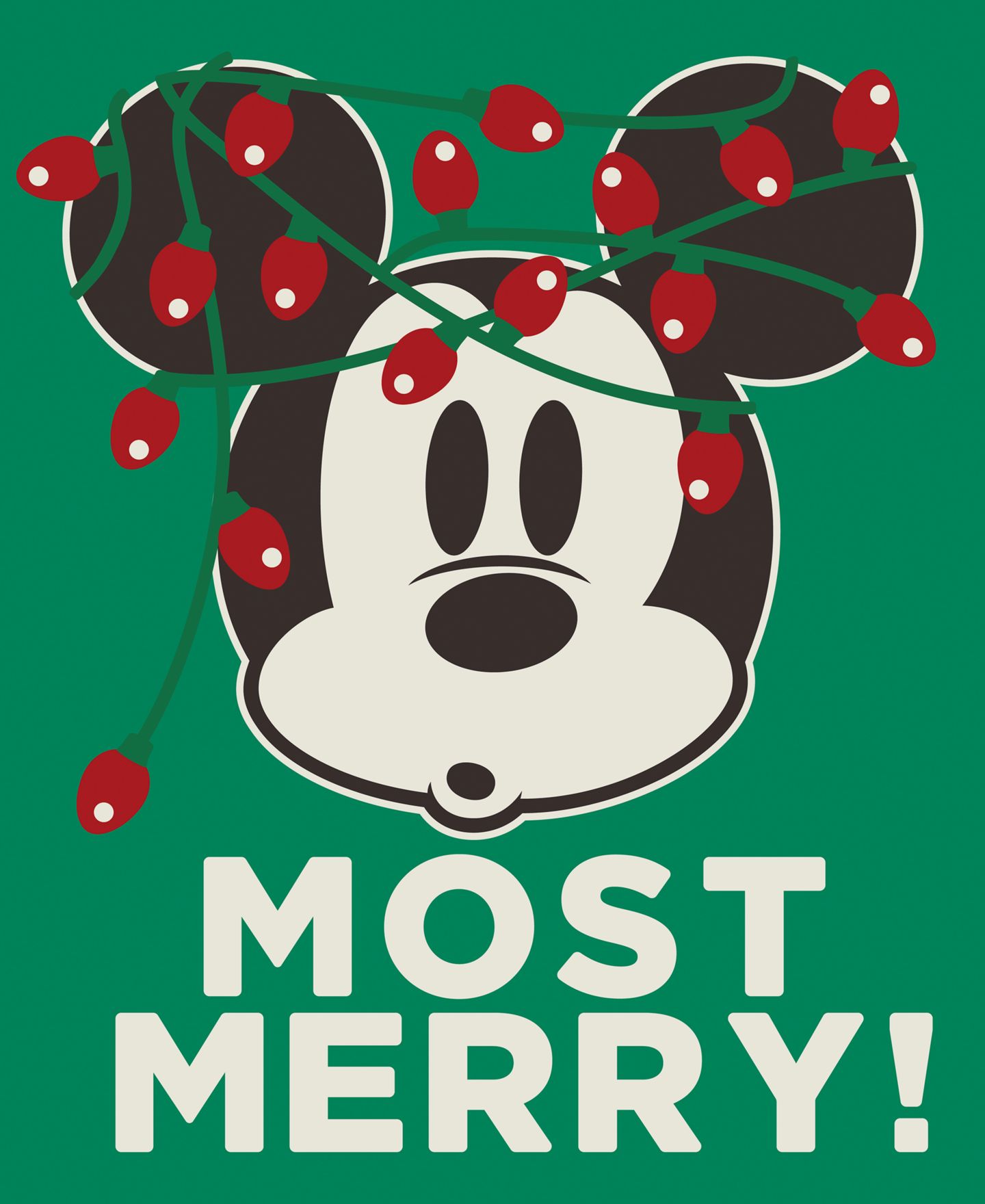 Мужская футболка Hybrid Apparel Mickey Most Merry Classic-Fit Crewneck, цвет: Зелёный — фото 3