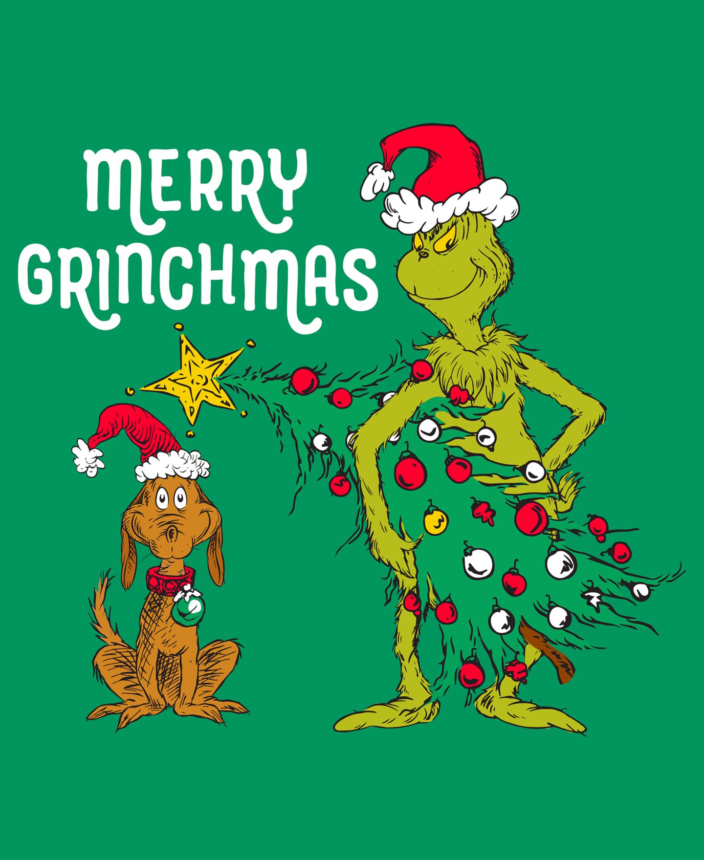 Мужская футболка Hybrid Apparel Merry Grinchmas Grinch and Max Christmas Graphic, цвет: Коричневый — фото 3