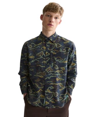 Men's Long-Sleeve Printed Lyocell Point Collar Shirt