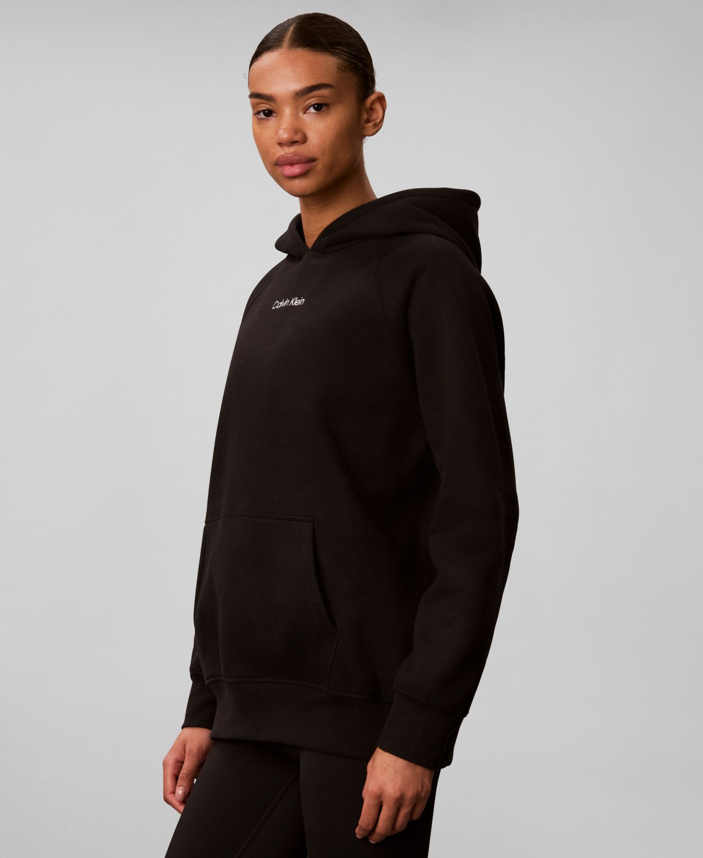 Женское худи Calvin Klein Performance French Terry Fleece, цвет: Чёрный — фото 3