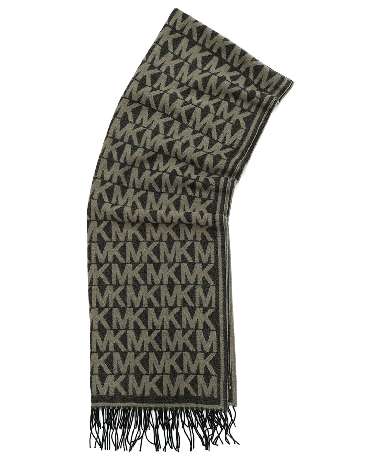 Мужской шарф Michael Kors Allover MK Yarn Dye, цвет: Чёрный / Пепельный меланжевый — фото 2