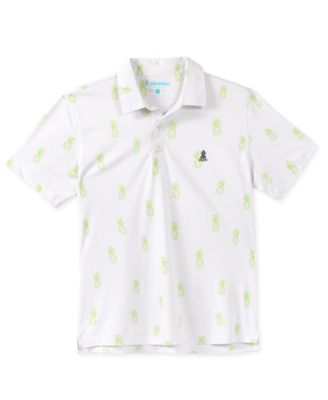 Men's Nightfruit Short-Sleeve Pineapple-Print Polo Shirt