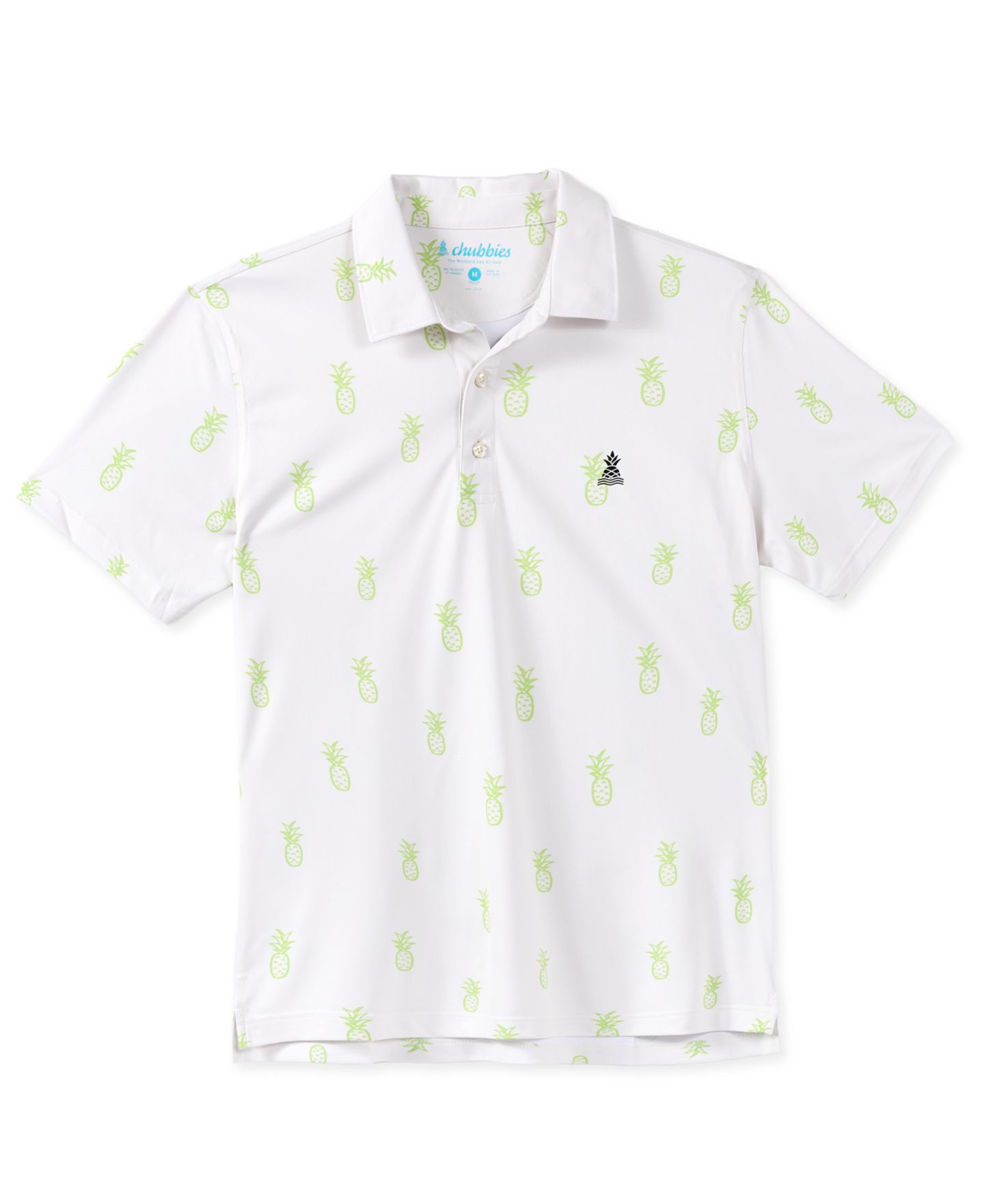 Мужское поло Chubbies Nightfruit Short-Sleeve Pineapple-Print Polo Shirt, цвет: Молочный белый — фото 1