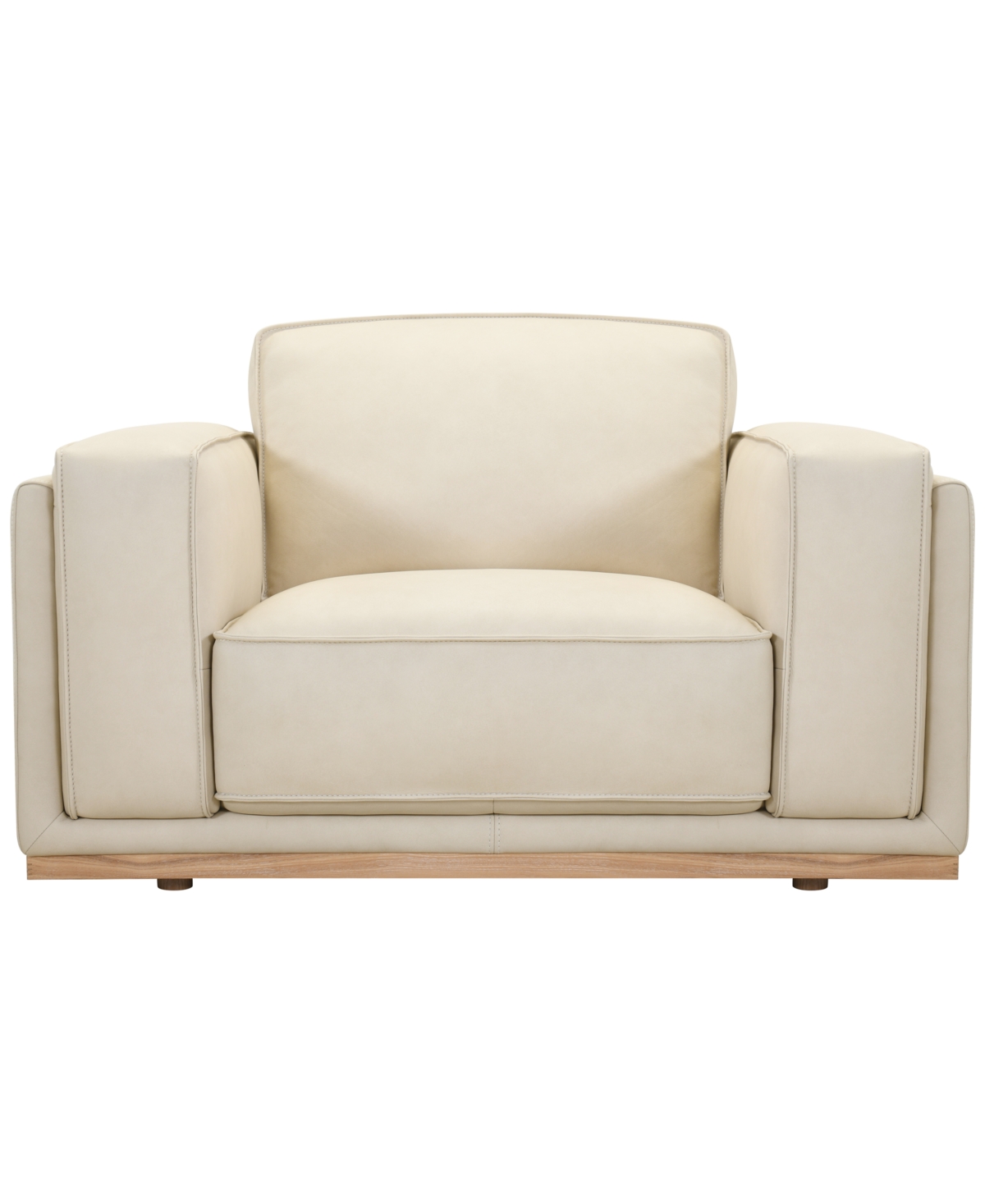 Baymont 53" Genuine Leather Semi-Aniline Chair, Exclusively at Macy's - Chalk