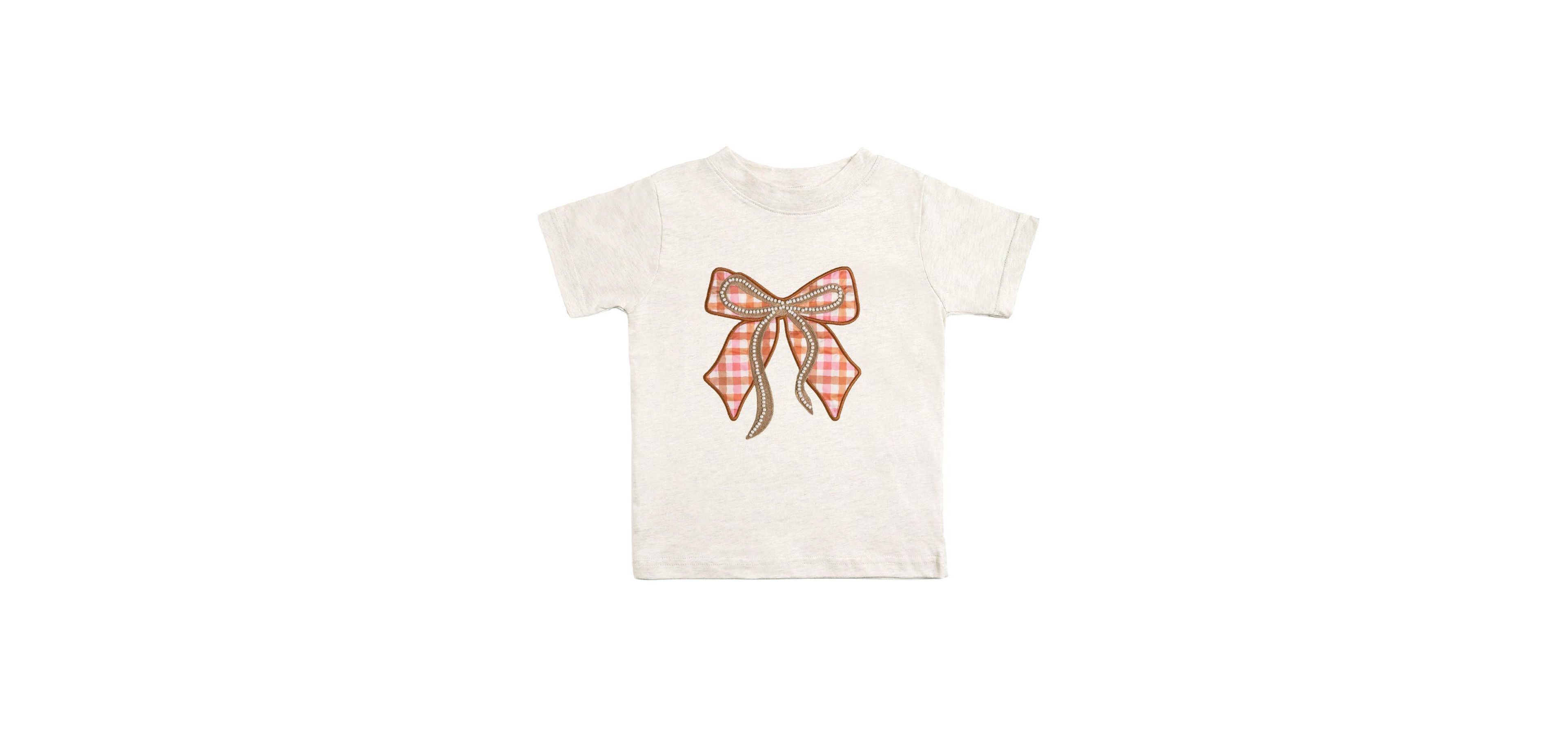 Sweet Wink Toddler Girls' 2T-5T Plaid Bow Patch T-Shirt