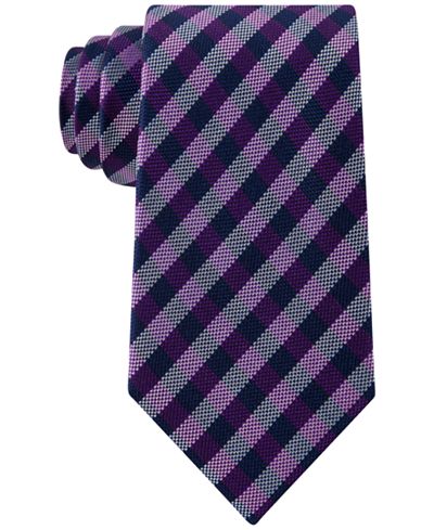 Club Room Men's Gingham Tie, Only at Macy's - Ties & Pocket Squares ...
