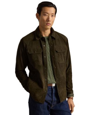 Reversible Suede-Taffeta Shirt Jacket