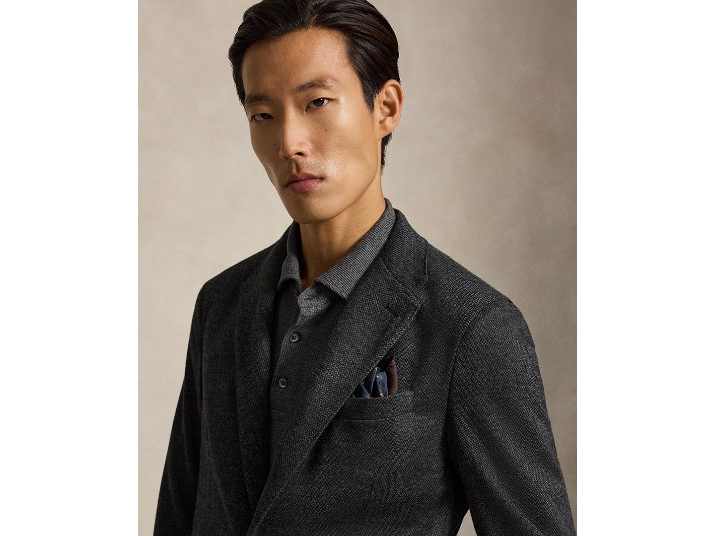 Мужской пиджак Polo Ralph Lauren Polo Soft Modern-Fit Knit Broken-Twill Suit, цвет: Угольный разноцветный — фото 3