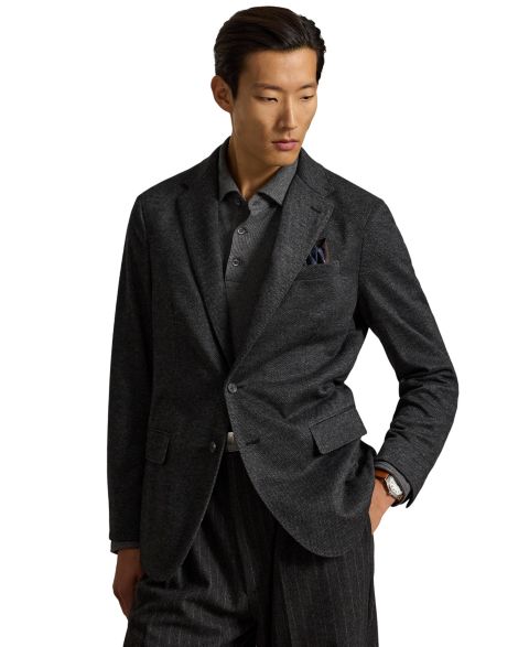 Мужской пиджак Polo Ralph Lauren Polo Soft Modern-Fit Knit Broken-Twill Suit, цвет: Угольный разноцветный