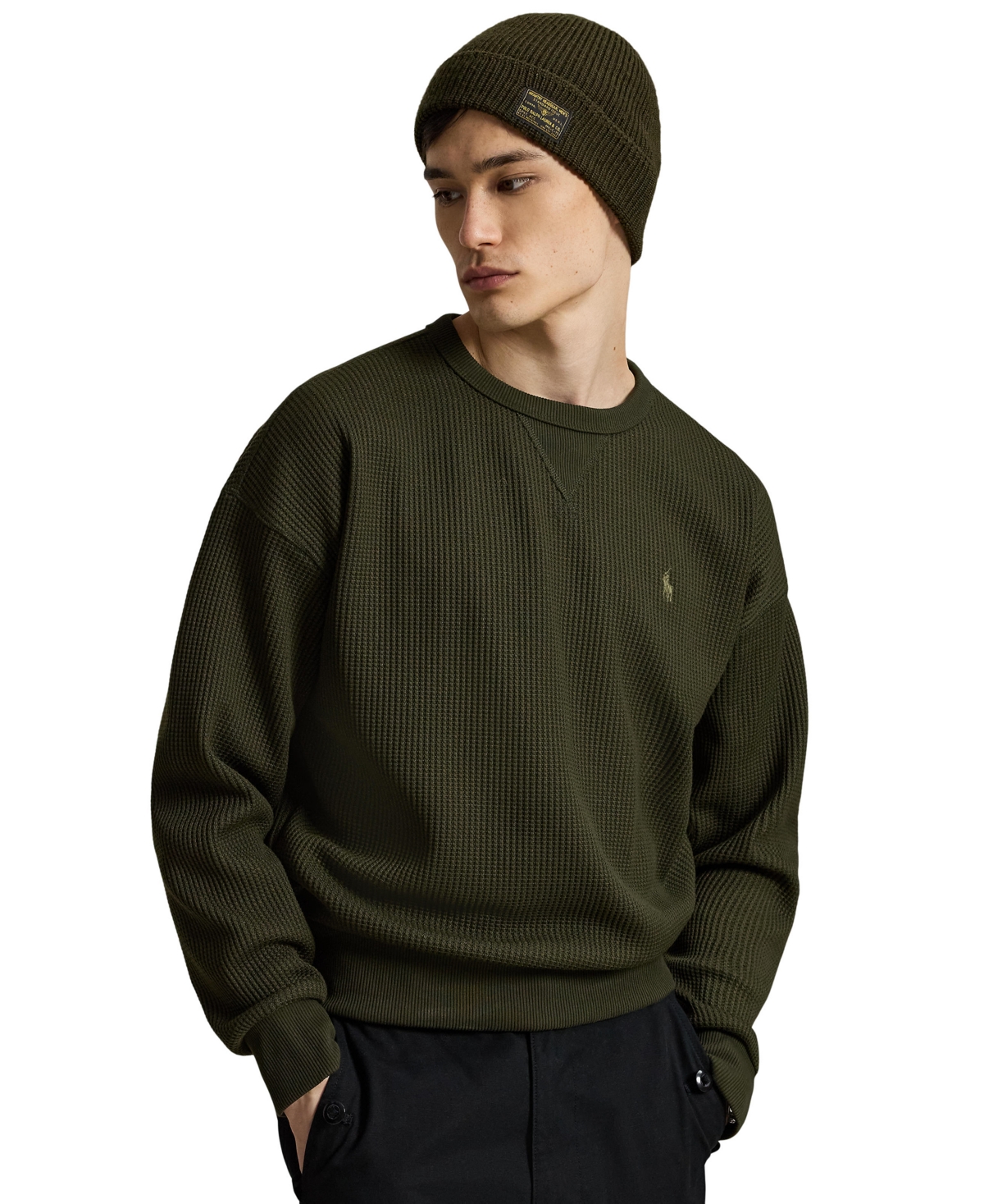 Polo Ralph Lauren Men's Waffle-Knit Relaxed-Fit Sweatshirt