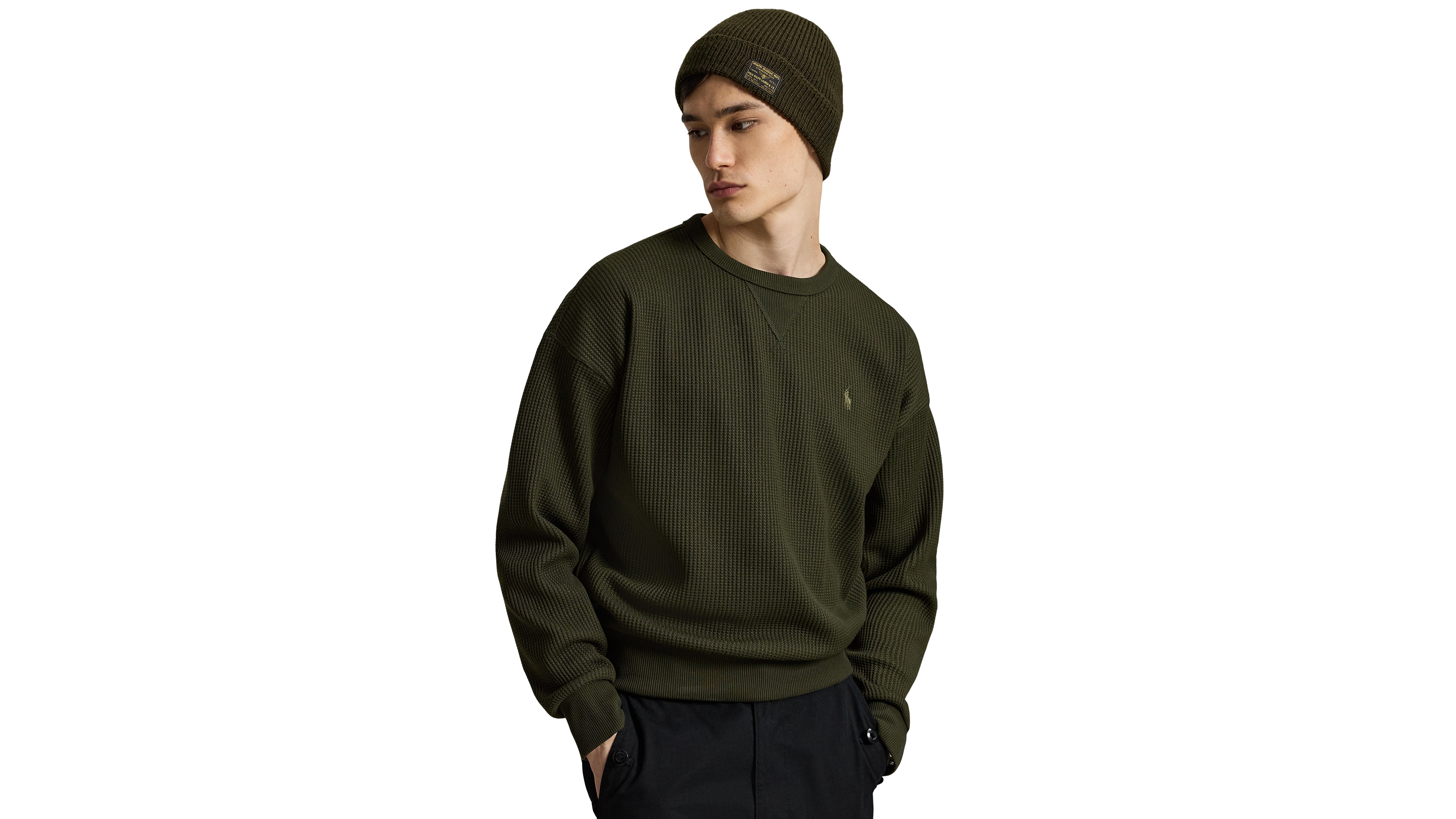 Polo Ralph Lauren Men's Waffle-Knit Relaxed-Fit Sweatshirt