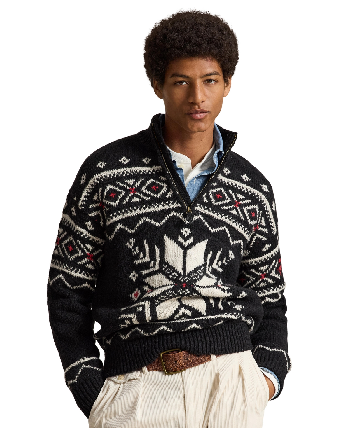 Polo Ralph Lauren Men's Fair Isle Quarter-Zip Sweater