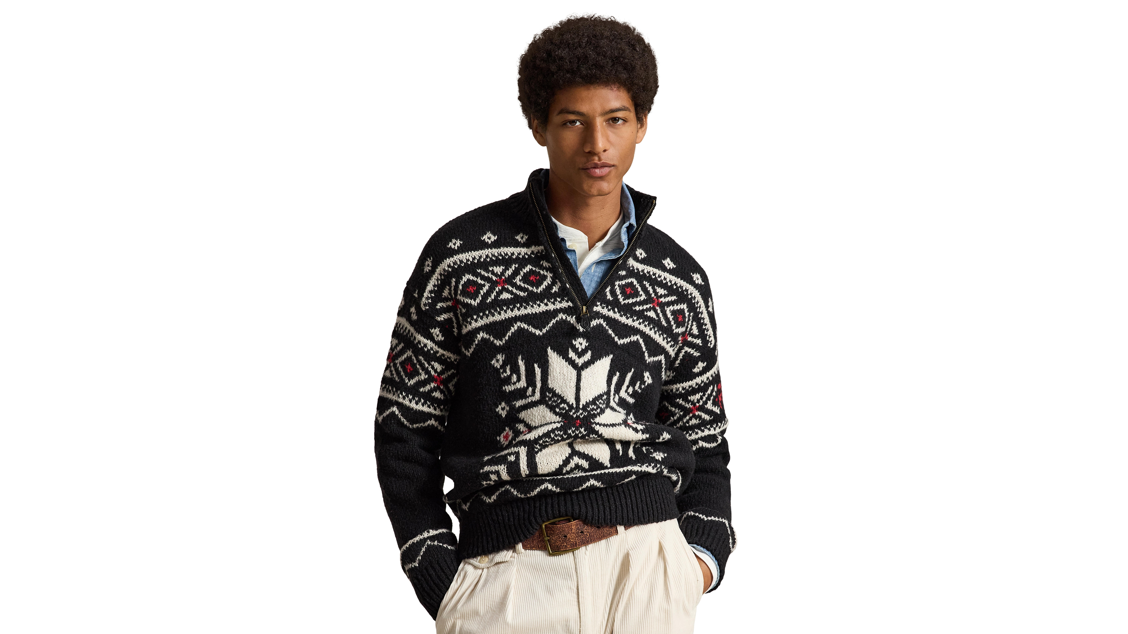 Polo Ralph Lauren Men's Fair Isle Quarter-Zip Sweater