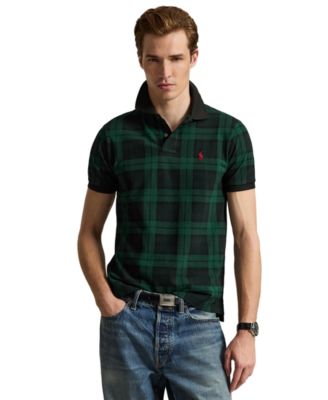 Men's Short-Sleeve Classic-Fit Plaid Polo Shirt