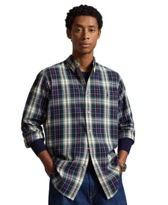 Men's Classic-Fit Plaid Brushed Oxford Shirt