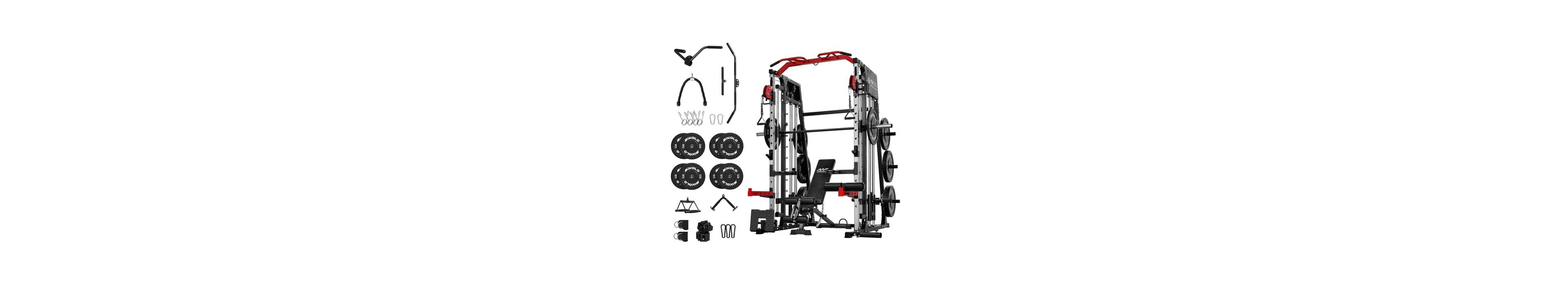 Mikolo Smith Machine Home Gym, 2200 lbs Power Rack Cage with