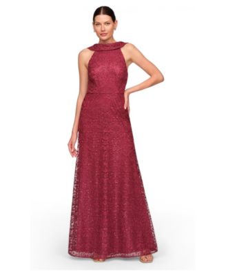 Women's Peggy Mermaid Roll-Collar Lace Gown