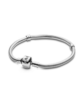 Moments Sterling Silver Snake Chain Barrel Clasp Bracelet