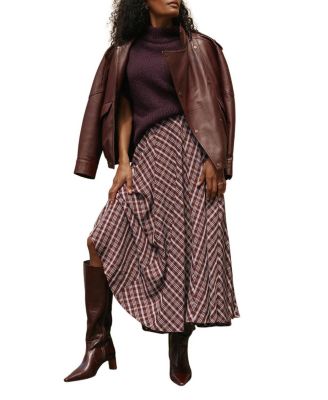 Women's Checked Midi Skirt