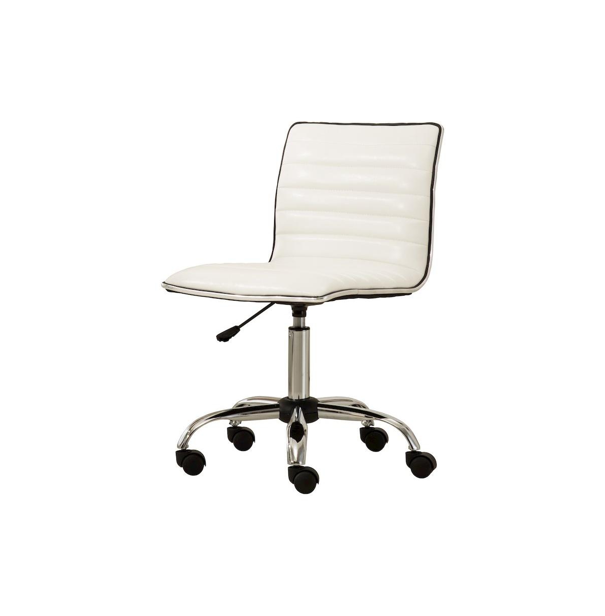 Roundhill Furniture Fremo Chromel Adjustable Air Lift Office Chair - White