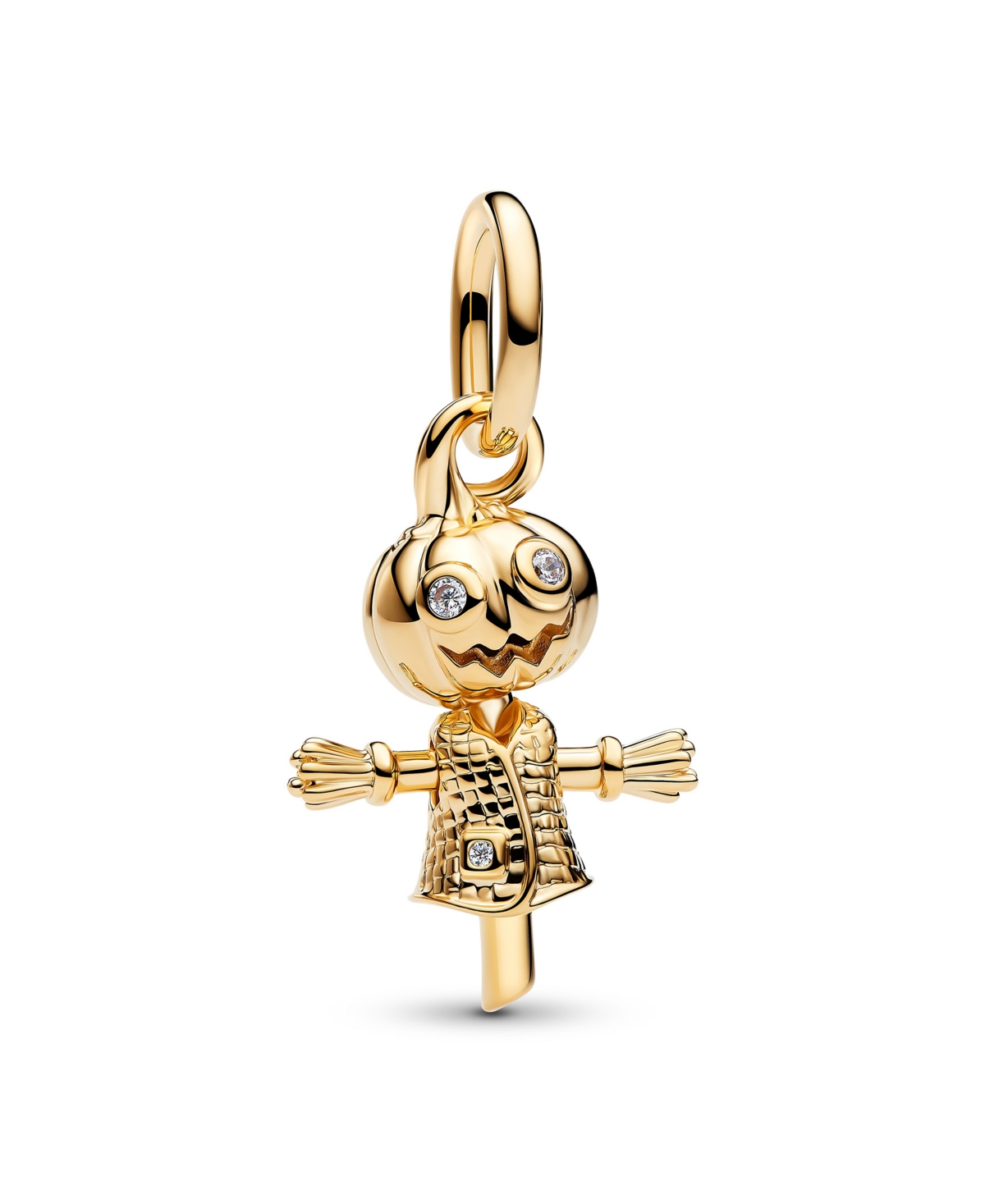 Pandora Cubic Zirconia Pumpkin Scarecrow Dangle Charm - Clear