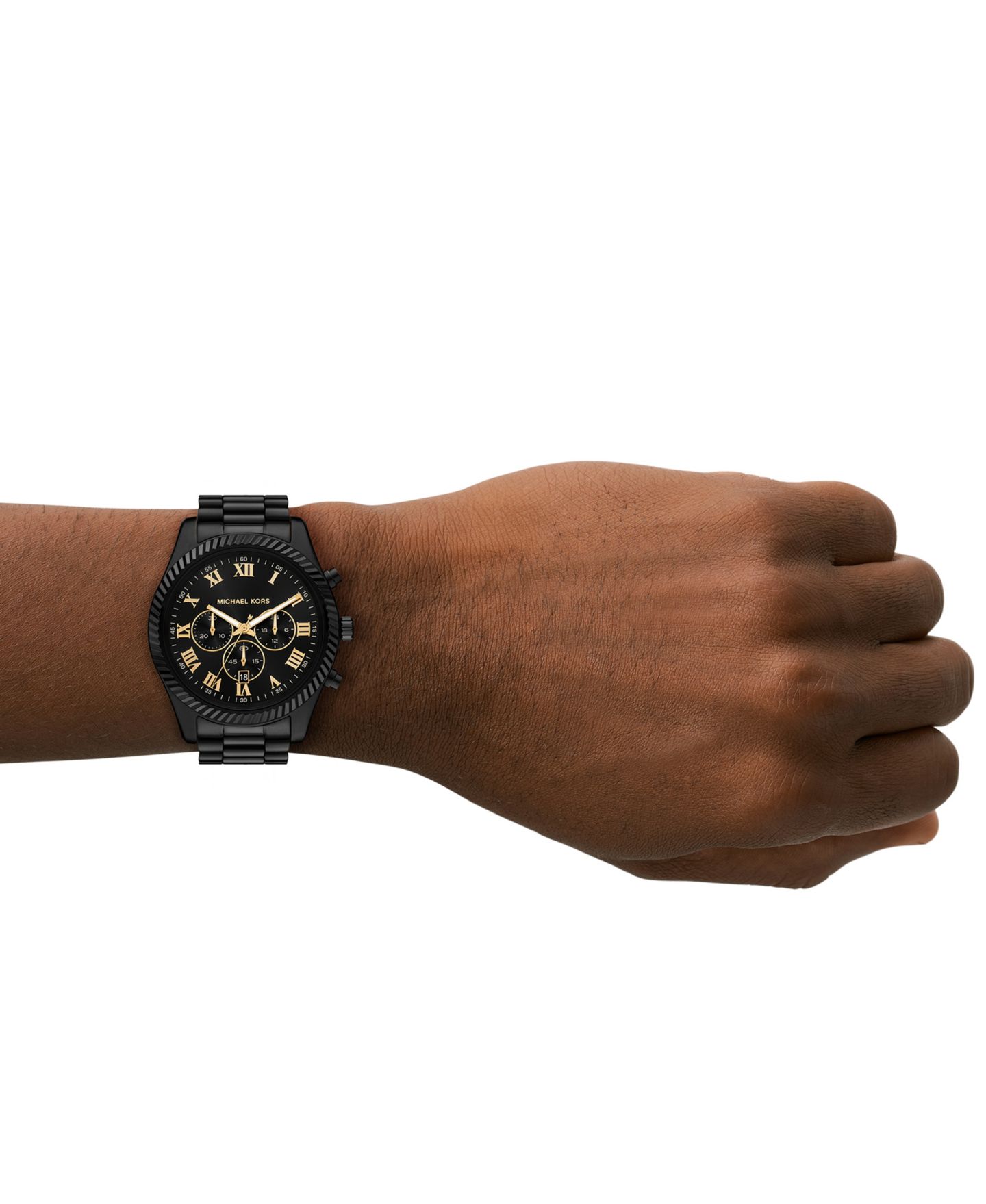 Мужские часы Michael Kors Quartz Chronograph Date Black Stainless Steel 45mm — фото 4
