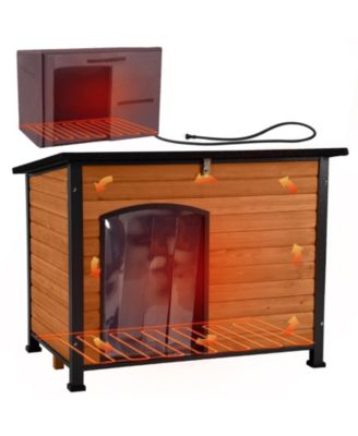 Large Heated Outdoor Dog House with Metal Frame Removable Liner and Heating Pad
